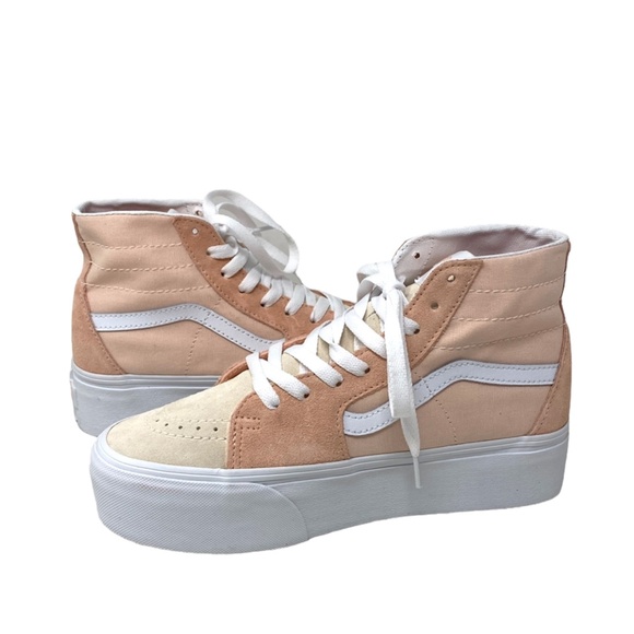 VANS Sk8-Hi Tapered Platform Shoes Skate Peach Women's Suede Canvas VN0A5JMKBOD - Picture 5 of 9